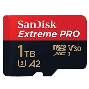 SanDisk Extreme Pro 1 TB microSDXC Memory Card + SD Adapter with A2 App Performance + Rescue Pro Deluxe 170 MB/s Class 10, UHS-I, U3, V30