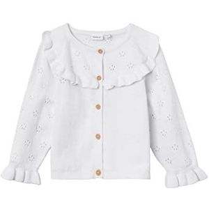NAME IT Nmfhella Ls Knit Card gebreide jas voor meisjes, wit (bright white), 92 cm