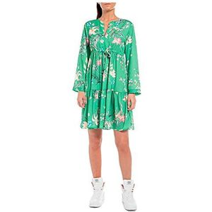 Replay W9602 jurk voor dames, 010 groen/veelkleurig, M, 010 Groen/Veelkleurig, M