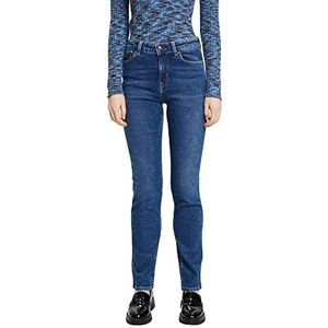 ESPRIT High-rise-jeans met rechte pijpen, Blue Medium Washed., 26W x 32L