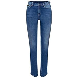 ESPRIT High-rise-jeans met rechte pijpen, Blue Medium Washed., 28W x 32L