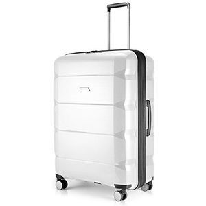 Hauptstadtkoffer - Britz - handbagage met laptopvak, rolkoffer, reiskoffer, uitbreidbaar, TSA, 4 wielen, wit, 75 cm, koffer