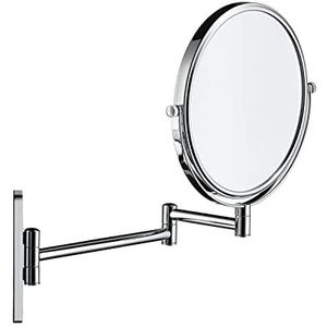 Duravit Make-upspiegel D-Code, vergrotende spiegel met 1x/3x vergroting, make-upspiegel 360° draaibaar, wandmontage, chroom, 203x330x310 mm