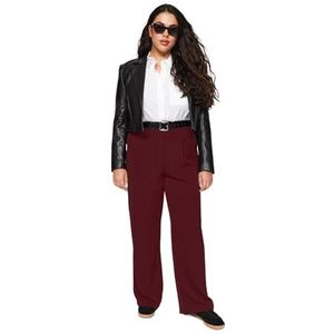 Trendyol Wide Leg Plus Size Pants dames, Bourgondië, 46