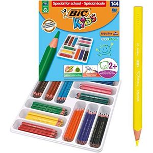 BIC Kids Evolution Triangle ECOlutions Driehoekige Kleurpotloden - Verschillende Kleuren, Classpack van 144 Stuks