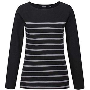 Regatta Ferelith damesshirt met lange mouwen met opdruk T-shirts/polos/jacks, zwart, FR: 2XL (maat fabrikant: 20)