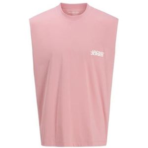 JACK & JONES Heren Jcosago Graphic Back mouwloos T-shirt, Pink Icing, S