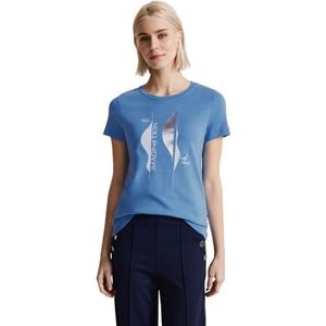Street One Dames shirt met korte mouwen bedrukt, Light Spring Blue, 36