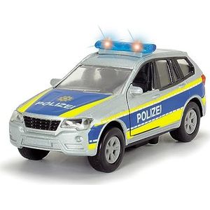 Dickie Toys 203712011 - S.O.S. Safety Unit, politieauto of brandweerauto met terugtrekmotor, met licht- en geluidsfunctie, 1:43, 12 cm (gesorteerd)