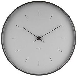 Present Time - Wall Clock Butterfly Hands - Metaal/gelakt -Grey - Ø 27,5cm, Excl. AA batterij