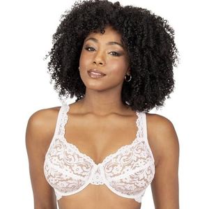 Smart & Sexy Women's Signature Lace Unlined Underwire Bra, White, 46DDD