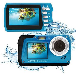 Easypix W3048 Edge Iceblue waterdichte camera, 48 MP, dual display (Display 3" voor en 2" achter)