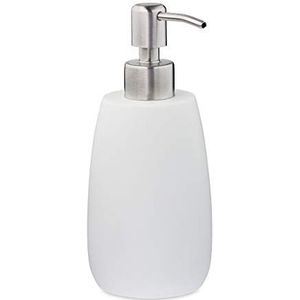 Relaxdays zeeppompje navulbaar - zeepdispenser - 300 ml - handzeeppompje - badkamer - wit