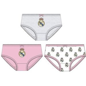 Real Madrid Single Jersey, 3-delige set voor meisjes, officieel ondergoed voor kinderen, exclusief design met wapen en clubkleuren, comfort en stijl voor jonge voetbalfans, Meerkleurig, 2-3 Jaren