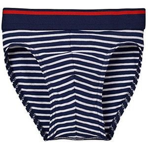 Schiesser - Original Classics - Slip - Donkerblauw - Met Rode Strepen