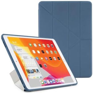Pipetto 2019 beschermhoes voor iPad 7. generatie, 10,2 inch (25,65 cm), van TPU, Origami 5-in-1 Smart Cover, marineblauw
