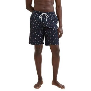 TOM TAILOR Zwemshorts voor heren, 35024 - Navy Coral Summer Design, XL
