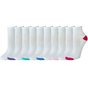 Amazon Essentials vrouwen 10-Pack katoen gewatteerde enkelsokken,Kleur: wit,Shoe Size: 8-12