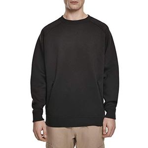 Urban Classics Heren sweatshirt Raglan Zip Pocket Crew Pullover, zwart (Black 00007), S