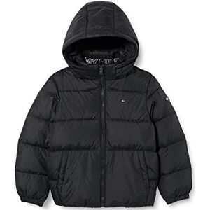 Tommy Hilfiger Essential Down Jacket Lange jas voor jongens, Zwart, 7 jaar
