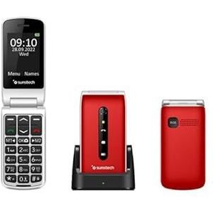 Sunstech - CELT18RD - Mobiele Telefoon - Rood - Voor Ouderen
