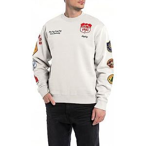 Replay Sweatshirt voor heren, regular fit, 012 Platinum, 3XL