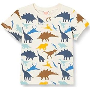 KOTON Dinosaur Printed Short Sleeve T-Shirt Katoen Jongens, Beige design (03h), 24/36 mesi