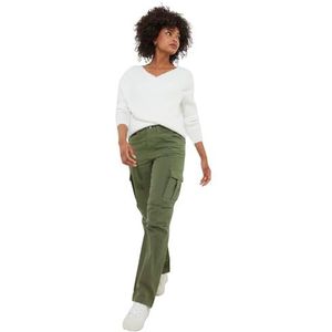 Joe Browns Damesmode geweven cargobroek met meerdere zakken, relaxte pasvorm, groen, EU 42, Kaki, 40