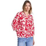 Street One Dames Gedessineerde blouse in Rood, in size: 34