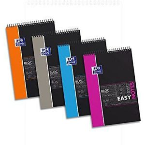 OXFORD Easynotes A4+ notitieblokken, groot, 160 pagina's, omslag, polypro, verschillende kleuren, 15 stuks