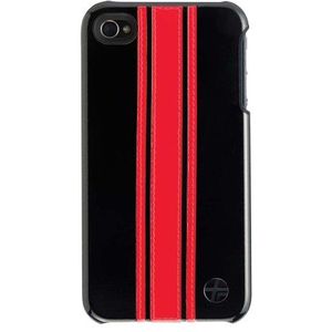 Trexta Racing Series telefoonhoesje voor Apple iPhone 4 met 3 rode strepen op zwart