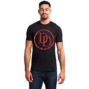 Marvel Heren Daredevil Logo T-shirt, Zwart, L