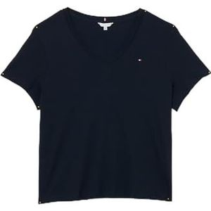 Tommy Hilfiger S/S T-shirt voor dames, Blauw (Woestijnhemel), 48