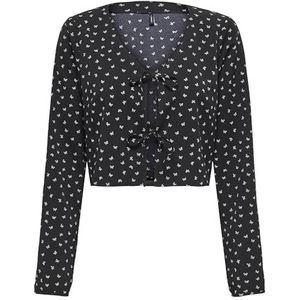 ONLY Onlnova Life Elite L/S Hailey Tie Top, zwart, L