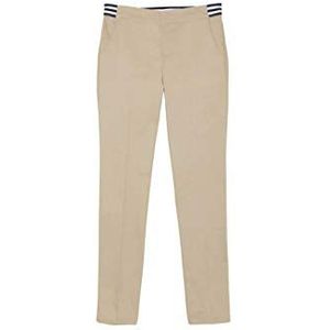 French Toast Strakke broek met elastische taille en zakken voor meisjes, schooluniform, elastische stof, Kaki, 10