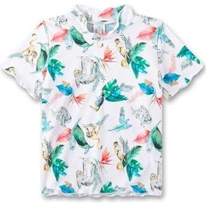 Sanetta UV-shirt korte mouwen off-white | praktisch en beschermend badshirt van polyamide mix voor meisjes. Badmode voor kinderen, beige, 86