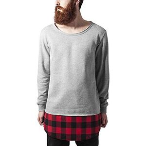 Urban Classics Heren Long Flanel Bottom Open Edge Crewneck Sweatshirt