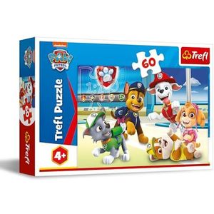 Trefl - PAW Patrol, In de hondenwereld - Puzzel 60 stukjes - Kleurrijke puzzel met de helden uit de cartoon, Creatieve ontspanning, Plezier voor kinderen vanaf 4 jaar