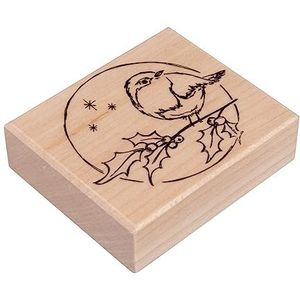 Rayher Stempels hout ""Robin"", 6 x 7 cm, stempel Kerstmis, houten stempel voor het maken van kaarten, enveloppen, geschenken, motiefstempel, boterstempel, 29254000