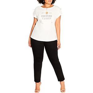 CITY CHIC Plus Size TEE gouden knoppen, in ivoor, maat, 20, Ivoor, 46 grote maten