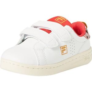 FILA Unisex Crosscourt 2 Nt F Velcro TDL Sneakers voor kinderen, Wit Mineral Red, 26 EU