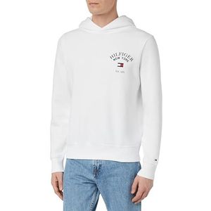 Tommy Hilfiger Heren Arched Varsity Hoody, Wit, M