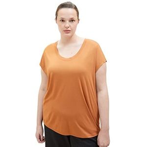 TOM TAILOR Dames Plussize Loose Fit Basic T-shirt, 31650 - Terracotta Brown, 52 Grote maten