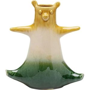 Kare Design vaas Cuddle Bear, meerkleurig, decoratieve vaas, bloemenvaas, beermotief, keramiek, handgemaakt, uniek, 24 cm (H)