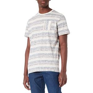 TOM TAILOR Uomini T-shirt met strepen 1031629, 29812 - Buttercream Aop Stripe, XXS