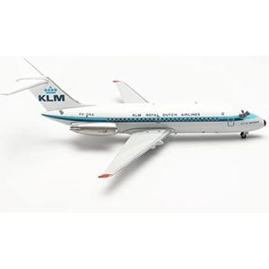 Herpa vliegtuig model KLM Douglas DC-9-15 ""Amsterdam"" PH-DNA schaal 1:200 - modelvliegtuig, vliegtuigmodel voor verzamelaars, miniatuur deco, metaal vliegtuig met standaard