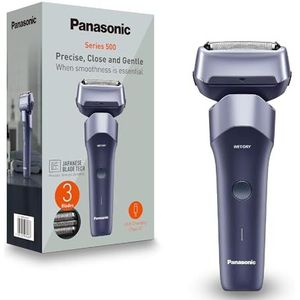 Panasonic Series 500, ES-ERM3FV503 3-Mesjes Oplaadbaar Elektrisch Scheerapparaat voor Nat en Droog Scheren, Japans Roestvrij Staal, 10D Flexibele Kop, IPX7, USB-C Oplaadfunctie, Violet