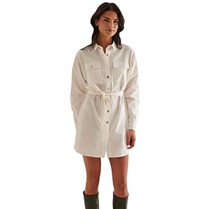 NA-KD Dameshemdjurk met ceintuur, casual, Ecru, 36