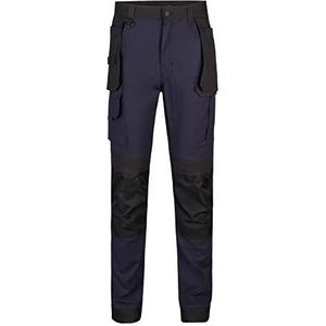 VELILLA 103019S; Canvas stretchbroek met drijvende zakken; marineblauw en zwart; maat S