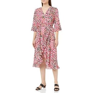 NALLY Dames midi-jurk met luipaardprint 19227147-NA02, roze meerkleurig, S, roze, meerkleurig, S